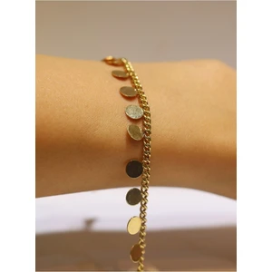 Yenigün Kuyumculuk 14 Ayar Altın Kalın Zincirli Pullu Bileklik