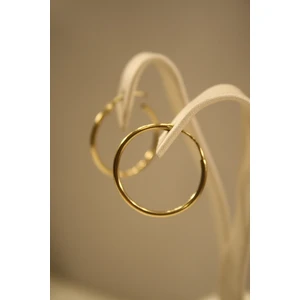 Yenigün Kuyumculuk 14 Ayar Altın Düz (Çap: 2 Cm) Kadın Halka Küpe