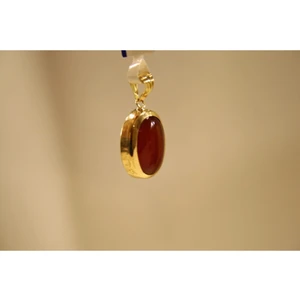 Yenigün Kuyumculuk 14 Ayar Altın Kadın Oval Akik Taşlı Kolye Ucu