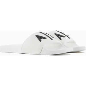 Armani Exchange Beyaz - Siyah Erkek Plaj Terliği XUP001