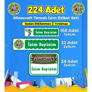 Sb Store Okul Kreş İsim Etiketi Kalem Defter Özel İsim Yazılabilen Etiket Seti - 224 Adet