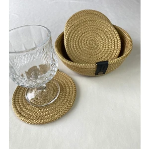 Double Knot Design 7 Prç Bardak Altlığı Set Tress Supla Jüt Hediyelik