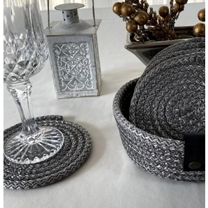 Double Knot Design 7 Prç Bardak Altlığı Set Tress Supla Jüt Hediyelik