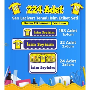 Sb Store Fenerbahçe Okul Kreş İsim Etiketi Kalem Defter Özel İsim Yazılabilen Etiket Seti Model 33 - 224 Adet