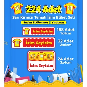 Sb Store Galatasaray Okul Kreş İsim Etiketi Kalem Defter Özel İsim Yazılabilen Etiket Seti Model 35 - 224 Adet