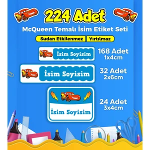 Sb Store Okul Kreş İsim Etiketi Kalem Defter Özel İsim Yazılabilen Etiket Seti - 224 Adet