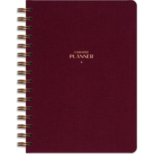 Matt Notebook A5 Spiralli Keten Süresiz Planlayıcı Ajanda Bordo
