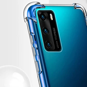 Techno Guru Huawei P40 Köşe Korumalı Şeffaf Jelly Premium Silikon Kılıf