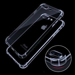 Techno Guru iPhone 8 Plus Köşe Korumalı Şeffaf Jelly Premium Silikon Kılıf