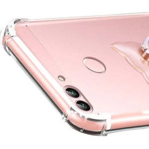Techno Guru Huawei P Smart Köşe Korumalı Şeffaf Jelly Premium Silikon Kılıf