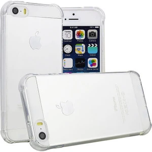 Techno Guru iPhone 5 Köşe Korumalı Şeffaf Jelly Premium Silikon Kılıf
