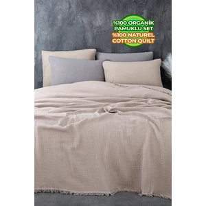Evlen Home Collection Müslin  Pamuk Tek Kişilik Yatak Örtüsü ( Pike ) Takımı 4 Katlı Yumuşak Battaniye 2 Parça