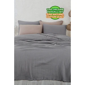 Evlen Home Collection Müslin  Pamuk Tek Kişilik Yatak Örtüsü ( Pike ) Takımı 4 Katlı Yumuşak Battaniye 2 Parça