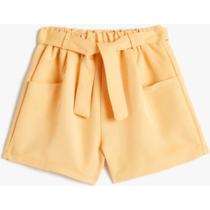 Şort Kemer Detaylı Cepli Beli Lastikli