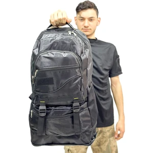 55+10 Litre Genişletilebilir Siyah Dağcı Outdoor Kamp Sırt Çantası