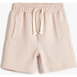 Şort Beli Bağlamalı Cepli Pamuklu