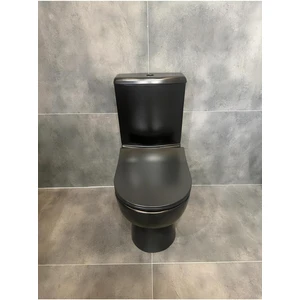 Omega Mat Siyah Duvara Sıfır Klozet , Turavit Mat Siyah Duroplast Yavaş Kapak 