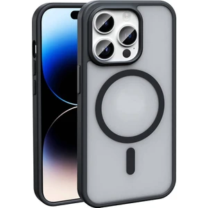 Apple iPhone 14 Pro Max ile Uyumlu Kılıf Magsafe Şarj Özellikli Mat Arka Yüzeyli Kapak