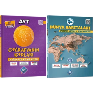 Kr Akademi Yayınları Coğrafyanın Kodları AYT Coğrafya Kamp Kitabı & Dünya Haritaları Çalışma Defteri Soru Bankası Seti