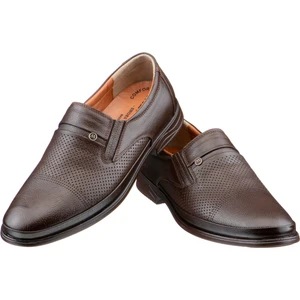 Kahverengi Lazer Işlemeli Ortopedik Erkek Ayakkabı