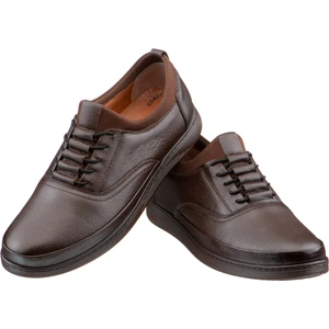 Kahverengi Bağcık Detaylı Ortopedik Erkek Ayakkabı