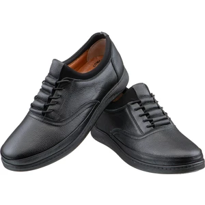 Siyah Bağcık Detaylı Ortopedik Erkek Ayakkabı