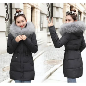 Kışlık Yaka Kürklü Uzun Kadın Şişme Mont