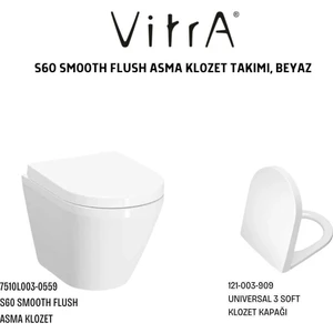 S60 Smooth Flush Asma Klozet 7510L003-0090, Vitra Universal 2 Soft Klozet Kapağı 121-003-909