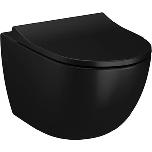 S60 Smoot Flush Mat Siyah Asma Klozet 7510B083-0090, Vitra Integra Slim Mat Siyah Kapak 131-483-009