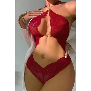 Sınırsız Market Sırt Detaylı Gecelik - Kırmızı - 2xl/3xl
