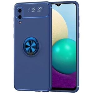 Techno Guru Samsung Galaxy A02 Ultra Koruma Sağlayan Stant Özellikli Yüzüklü Ravel Silikon Kılıf