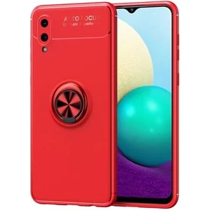 Techno Guru Samsung Galaxy A02 Ultra Koruma Sağlayan Stant Özellikli Yüzüklü Ravel Silikon Kılıf