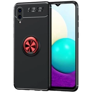 Techno Guru Samsung Galaxy A02 Ultra Koruma Sağlayan Stant Özellikli Yüzüklü Ravel Silikon Kılıf