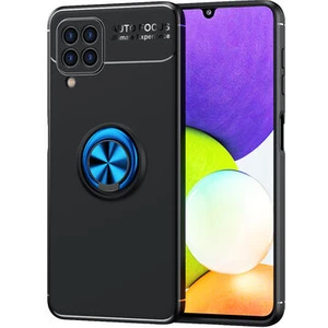 Techno Guru Samsung Galaxy A22 4g Ultra Koruma Sağlayan Stant Özellikli Yüzüklü Ravel Silikon Kılıf
