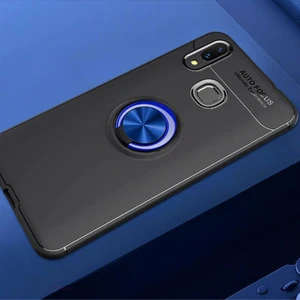 Techno Guru Samsung Galaxy A10S Ultra Koruma Sağlayan Stant Özellikli Yüzüklü Ravel Silikon Kılıf