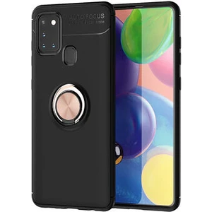 Techno Guru Samsung Galaxy A21S Ultra Koruma Sağlayan Stant Özellikli Yüzüklü Ravel Silikon Kılıf
