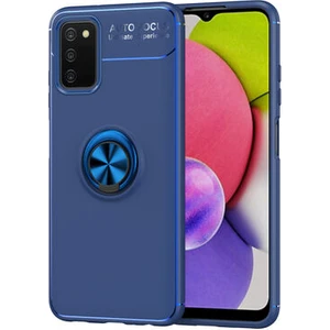Techno Guru Samsung Galaxy A03S Ultra Koruma Sağlayan Stant Özellikli Yüzüklü Ravel Silikon Kılıf