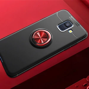 Techno Guru Samsung Galaxy A6 2018 Ultra Koruma Sağlayan Stant Özellikli Yüzüklü Ravel Silikon Kılıf