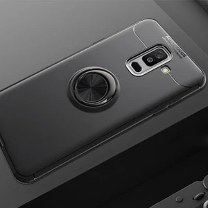 Techno Guru Samsung Galaxy A6 Plus 2018 Ultra Koruma Sağlayan Stant Özellikli Yüzüklü Ravel Silikon Kılıf
