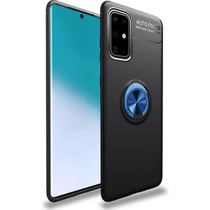 Techno Guru Samsung Galaxy A71 Ultra Koruma Sağlayan Stant Özellikli Yüzüklü Ravel Silikon Kılıf