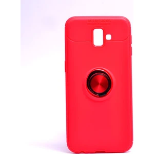 Techno Guru Samsung Galaxy J6 Plus Ultra Koruma Sağlayan Stant Özellikli Yüzüklü Ravel Silikon Kılıf