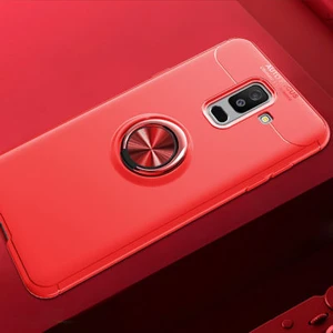 Techno Guru Samsung Galaxy A6 Plus 2018 Ultra Koruma Sağlayan Stant Özellikli Yüzüklü Ravel Silikon Kılıf