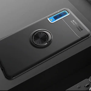 Techno Guru Samsung Galaxy A7 2018 Ultra Koruma Sağlayan Stant Özellikli Yüzüklü Ravel Silikon Kılıf