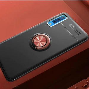 Techno Guru Samsung Galaxy A7 2018 Ultra Koruma Sağlayan Stant Özellikli Yüzüklü Ravel Silikon Kılıf