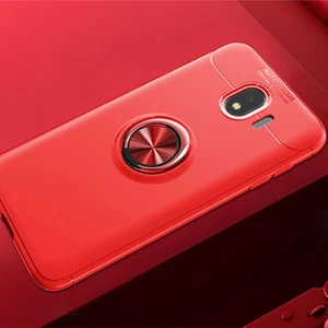 Techno Guru Samsung Galaxy J4 Ultra Koruma Sağlayan Stant Özellikli Yüzüklü Ravel Silikon Kılıf