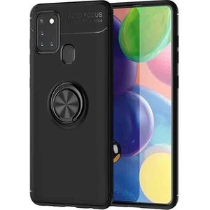 Techno Guru Samsung Galaxy A21S Ultra Koruma Sağlayan Stant Özellikli Yüzüklü Ravel Silikon Kılıf