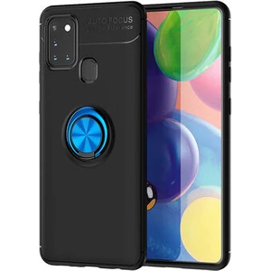 Techno Guru Samsung Galaxy A21S Ultra Koruma Sağlayan Stant Özellikli Yüzüklü Ravel Silikon Kılıf