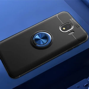 Techno Guru Samsung Galaxy J4 Ultra Koruma Sağlayan Stant Özellikli Yüzüklü Ravel Silikon Kılıf