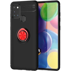 Techno Guru Samsung Galaxy A21S Ultra Koruma Sağlayan Stant Özellikli Yüzüklü Ravel Silikon Kılıf
