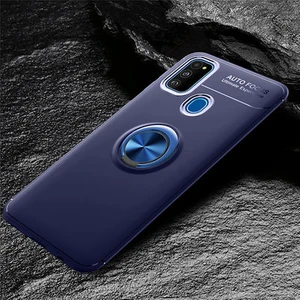 Techno Guru Samsung Galaxy M21 Ultra Koruma Sağlayan Stant Özellikli Yüzüklü Ravel Silikon Kılıf